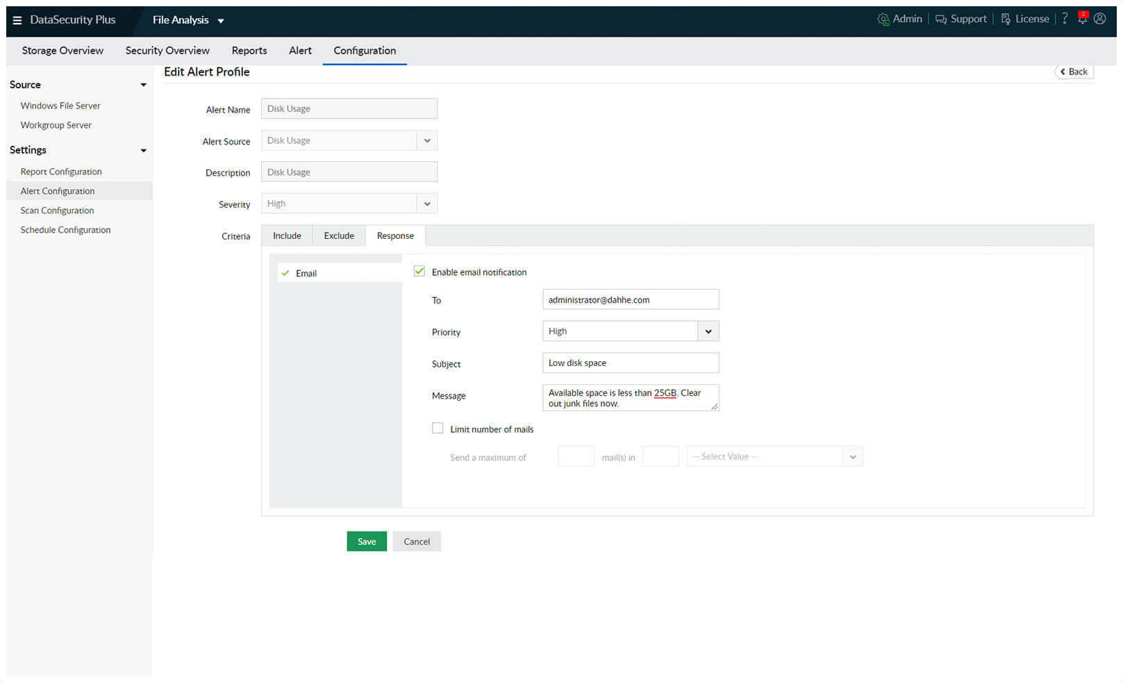 Categorize sensitive data
