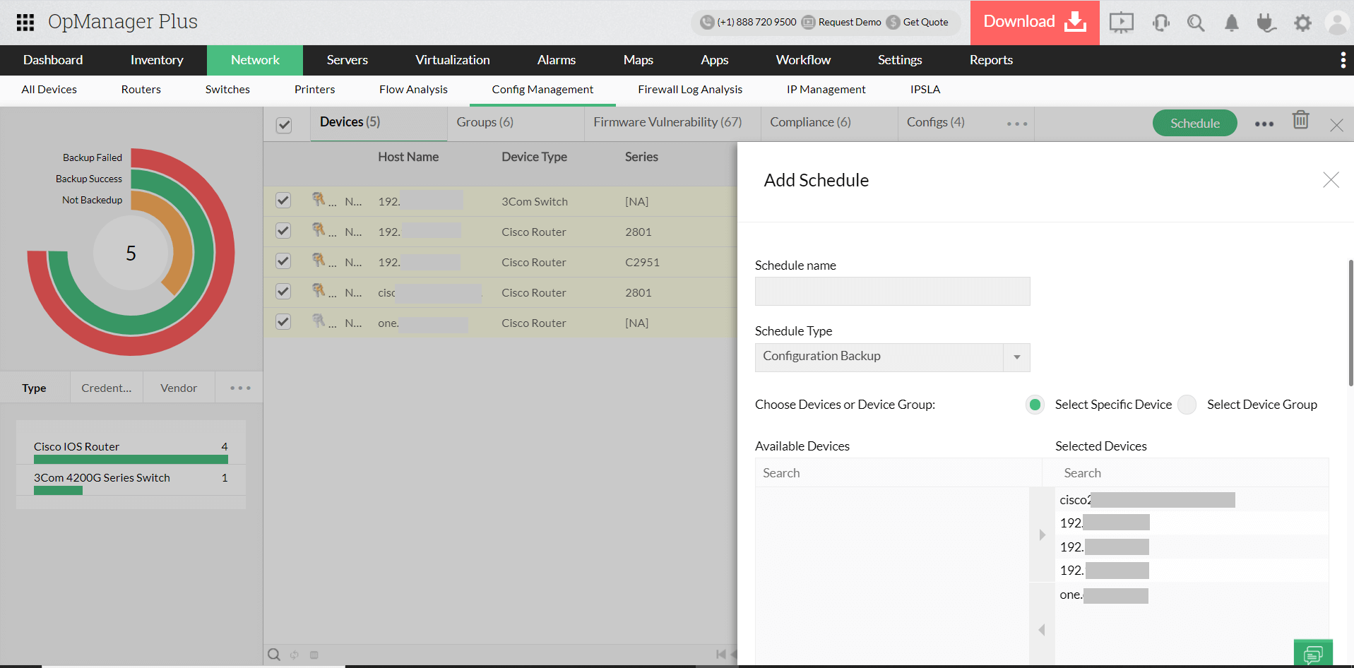 Configuration backup - ManageEngine OpManager Plus