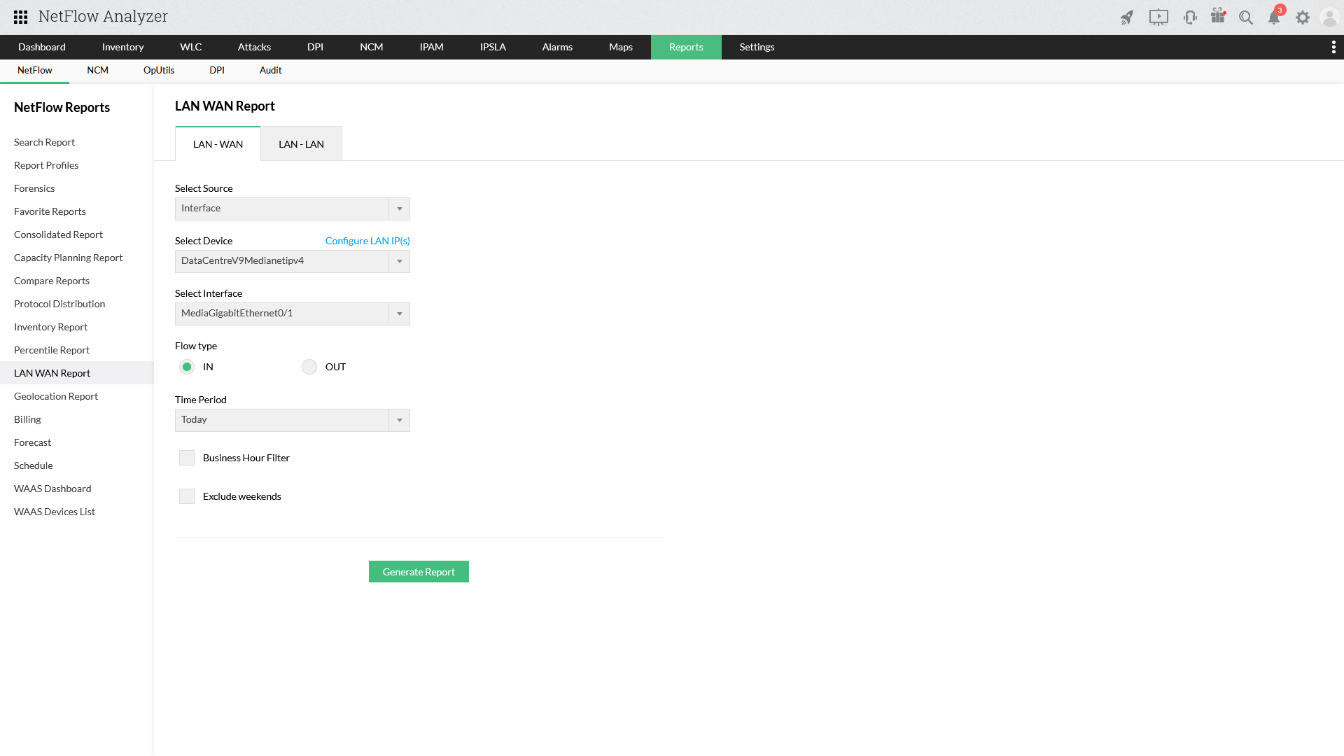 NetFlow Bandwidth Reports - ManageEngine NetFlow Analyzer